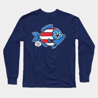 USA holiday 4th. of July freedom fish Fritts Cartoons Long Sleeve T-Shirt